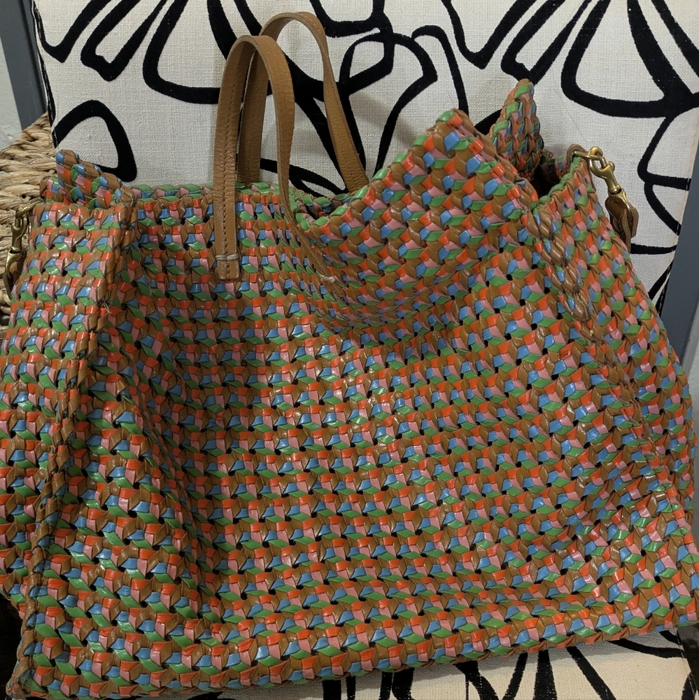 RARE Clare V Simple Tote Natural Multi Rattan - Picture 6 of 7